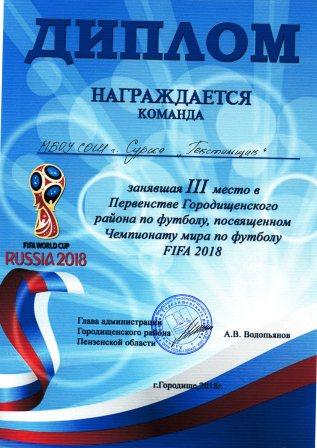 2017 - 2018 учебный год - Районное первенство по футболу