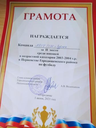 Физкультура и спорт - Первенство Городищенского района по футболу